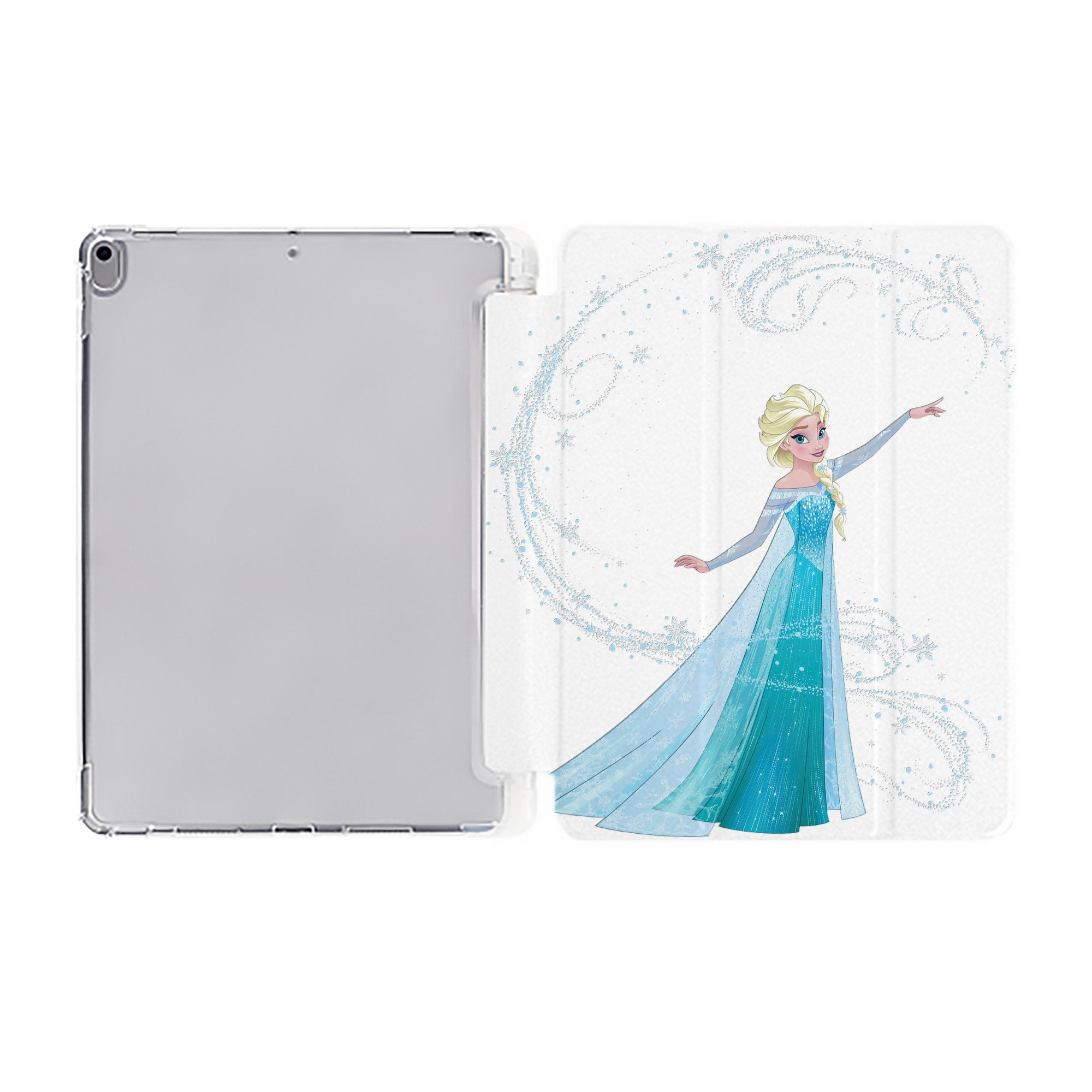 （画像用） アナと雪の女王 アンナ エルサ Frozen Anna Elsa IPad ケース ペン収納付き 三つ折りスタンド PUレザー×シリコン 対応機種9.5/10.5/10.9インチ